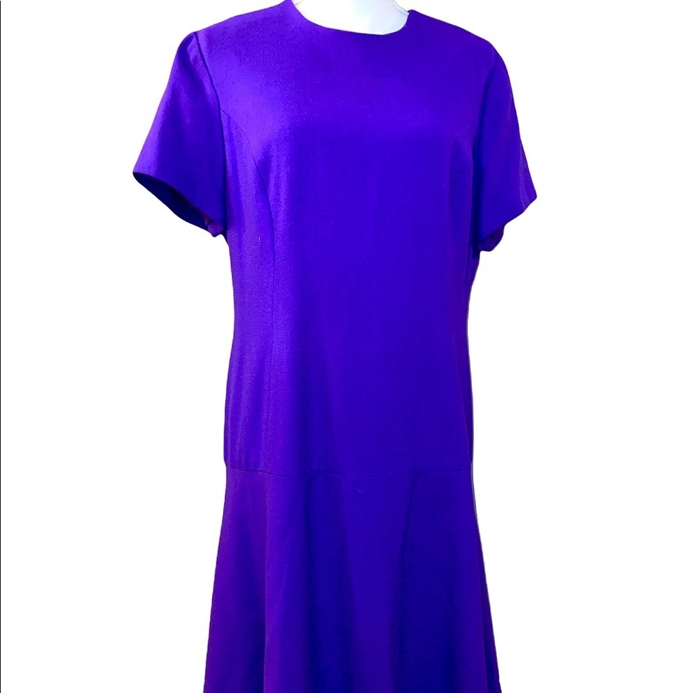 Vintage Made in USA George Simonton Studio Dress Size 12 Purple Lined Midi